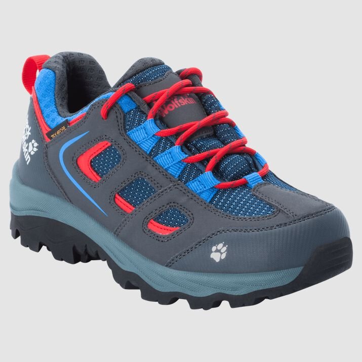 Jack Wolfskin Kids Vojo Texapore Low Hiking Shoes Blue/Red 147286CZW